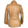 KOŽENÝ dámský měkký hnědý kabát s páskem L 3