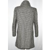 Vlněný (75%) dámský černobílý puntíkovaný kabát Erich Fend 42