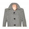 Vlněný (75%) dámský černobílý puntíkovaný kabát Erich Fend  3