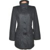 Vlněný (61%) dámský šedý kabát s páskem L 3