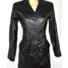 KOŽENÝ dámský měkký černý kabát M, L 2