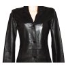 KOŽENÝ dámský černý měkký kabát 38 2