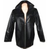 KOŽENÝ dámský černý měkký kabát na zip XL 3
