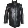 KOŽENÁ pánská černá bunda na zip a knoflíky Milan Leather L