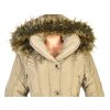 Dámský béžový prošívaný zimní kabát s páskem a kapucí Grace L/XL 3