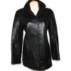 KOŽENÝ dámský černý měkký kabát XL 2
