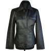 KOŽENÁ dámská černá měkká bunda na zip M
