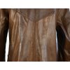 KOŽENÝ dámský hnědý měkký kabát na zip XL 4