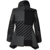Vlněný (70%) dámský šedočerný vzorovaný kabát KappAhl XS 4