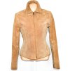 KOŽENÁ dámská broušená hnědá bunda na zip NEW LOOK L