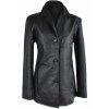 KOŽENÝ dámský černý měkký kabát K.K.M  S