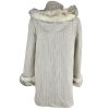 Vlněný (70%) dámský béžový zimní kabát s kapucí Katrion Mode 40