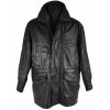 KOŽENÁ pánská černá měkká bunda na zip s odnimatelnou zimní vložkou Canda XL