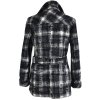 Vlněný dámský kostkovaný kabát s páskem XL
