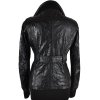 KOŽENÝ dámský černý měkký kabátek s páskem Jennyfer S