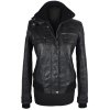 KOŽENÁ dámská černá měkká zateplená bunda na zip JSFN 36