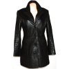 KOŽENÝ dámský měkký černý kabát GAPELLE L