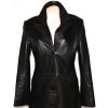 KOŽENÝ dámský měkký černý kabát GAPELLE L