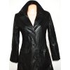 KOŽENÝ dámský měkký černý kabát MAROON M 3