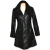 KOŽENÝ dámský měkký černý kabát MAROON M