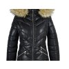 Dámský černý prošívaný kabát s kapucí F&F 34