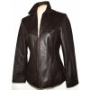KOŽENÁ dámská měkká hnědá bunda na zip S/M 3