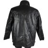 KOŽENÁ pánská černá měkká zateplená bunda na zip L