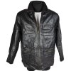 KOŽENÁ pánská černá měkká zateplená bunda na zip L