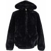 Dámská černá plyšová bunda s kapucí Reserved 36