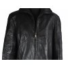KOŽENÝ dámský černý měkký kabát na zip Sauria 42