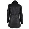 KOŽENÝ dámský černý měkký kabát s páskem Thomas&Daniels S