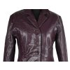 KOŽENÝ dámský měkký fialový kabát Different 36