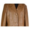 KOŽENÝ dámský hnědý kabát Leather Elements XXL