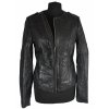 KOŽENÁ dámská černá měkká bunda na zip F&F 38