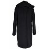 Vlněný (70%) dámský šedočerný kabát s kapucí Yessica 44
