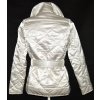 Dámský bílý šusťákový kabát na zip s páskem M