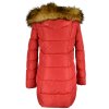Dámský červený prošívaný kabát s kapucí Hanlisi S
