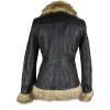 KOŽENÝ dámský černý duffle kabátek s kožíškem ONLY M