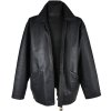 KOŽENÁ pánská černá zateplená bunda na zip Henry Morell 60