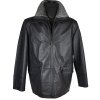 KOŽENÁ pánská černá zateplená bunda na zip KKM L