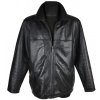 KOŽENÁ pánská černá měkká zateplená bunda na zip K Cero XL