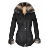 KOŽENÝ dámský černý kabát s kožešinou Montgomery 36