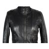 KOŽENÁ dámská černá bunda na zip Roberto Della Croce S