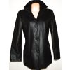 KOŽENÝ dámský měkký černý kabát L