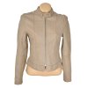 KOŽENÁ dámská béžová bunda na zip Marks&Spencer M