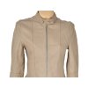 KOŽENÁ dámská béžová bunda na zip Marks&Spencer M