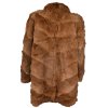 Pravý dámský hnědý kožich XL