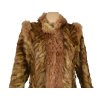 Pravý dámský hnědý kožich S