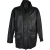 KOŽENÁ pánská černá zateplená bunda na zip Man's world XL