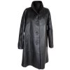 Kožený dámský černý kabát  L*